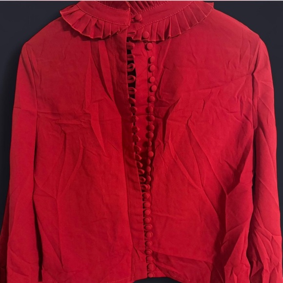 Red Ruffled Women's Top - Picture 5 of 5